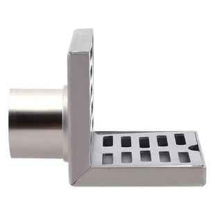 304 Stainless Steel L-type Side Floor Drain 90-degree Corner Balcony Straight Wall 50 75 110 Pipe Straight Down