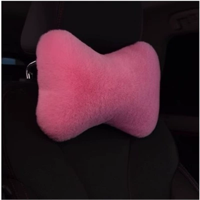 Waist support — Plush Headrest Pillow, a Pair - pink-one-universal-headrest