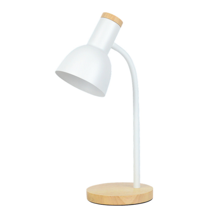 Lámpara de Mesa Nórdica que Protege los Ojos, para Escritorio de Dormitorio y Dormitorio Universitario, Minimalista, Lámpara de Noche para Cabecera, Lámpara de Madera en Colores Macaron para Chicas