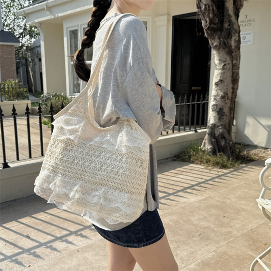 5332 New Spring and Summer Leisure Holiday Fairy Lace Mesh Underarm Large Capacity Shoulder Bag Satchel Women's Bag