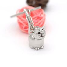 创意轻奢锌合金钥匙扣可爱小猫吊坠 跨境3D立体可扣LOGO礼品挂件