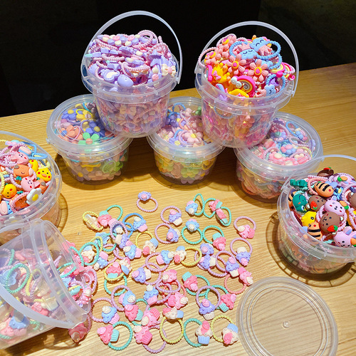 Children's hair ties cute baby hair clips small buns non-damaging elastic good quality rubber bands girls' hair accessories thumb hair rings