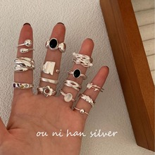 欧尼 韩国重工S925纯银戒指女ins风小众设计高级感轻奢时尚食指环