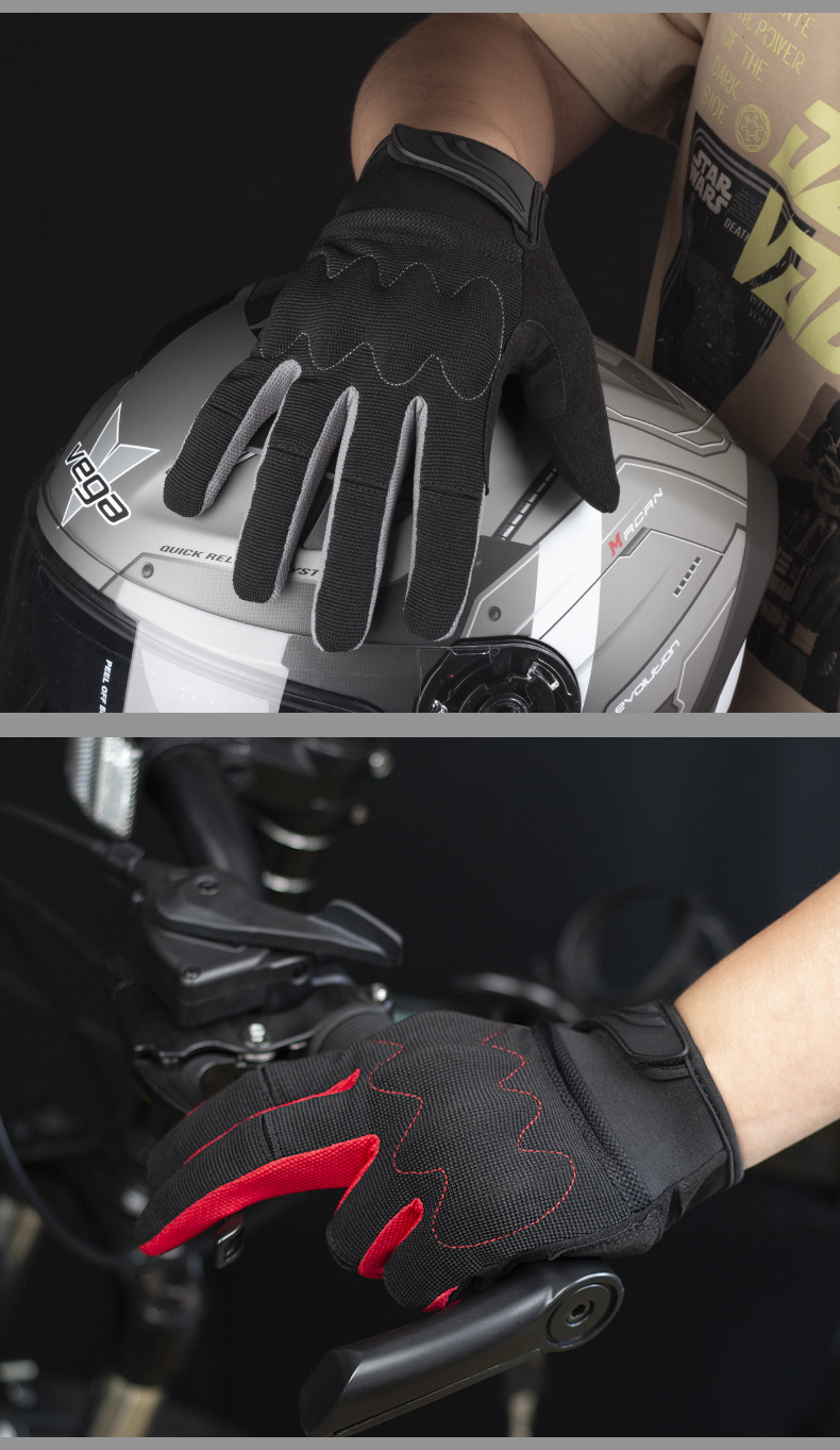 Outdoor Vëloshandschuesch Motorradhandschuesch fir Männer a Fraen bezéie sech all op Biergstrooss-Vëlosausrüstung mat rutschfestem Touchscreen_voghion.com