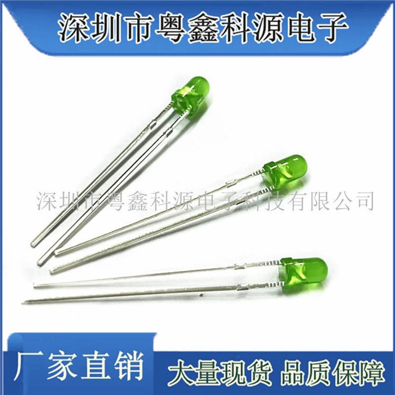 Прямой штекер F3 зеленые волосы Зеленый яркий светоизлучающий диод 3 мм круглая головка с боковым прямым штекером светоизлучающий диод зеленый свет