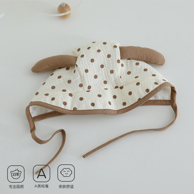 Sombrero de bebé super lindo punto de onda de dibujos animados para bebés femeninos gorra de sombrero de aire exterior de doble capa caliente primavera y otoño lindos gorros para las orejas