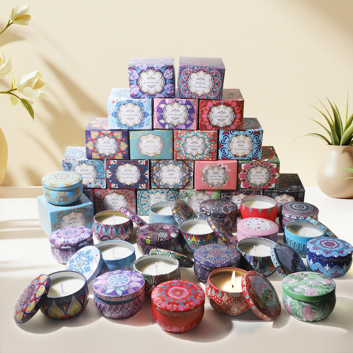 ¿El pollo de banana transfronterizo? Regalos de cumpleaños de bodas cera de plantas flores aromáticas velas aromáticas