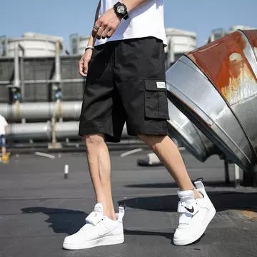 Workwear shorts men's summer Korean fashion sports casual shorts fashion brand loose beach pants men - ShopShipShake