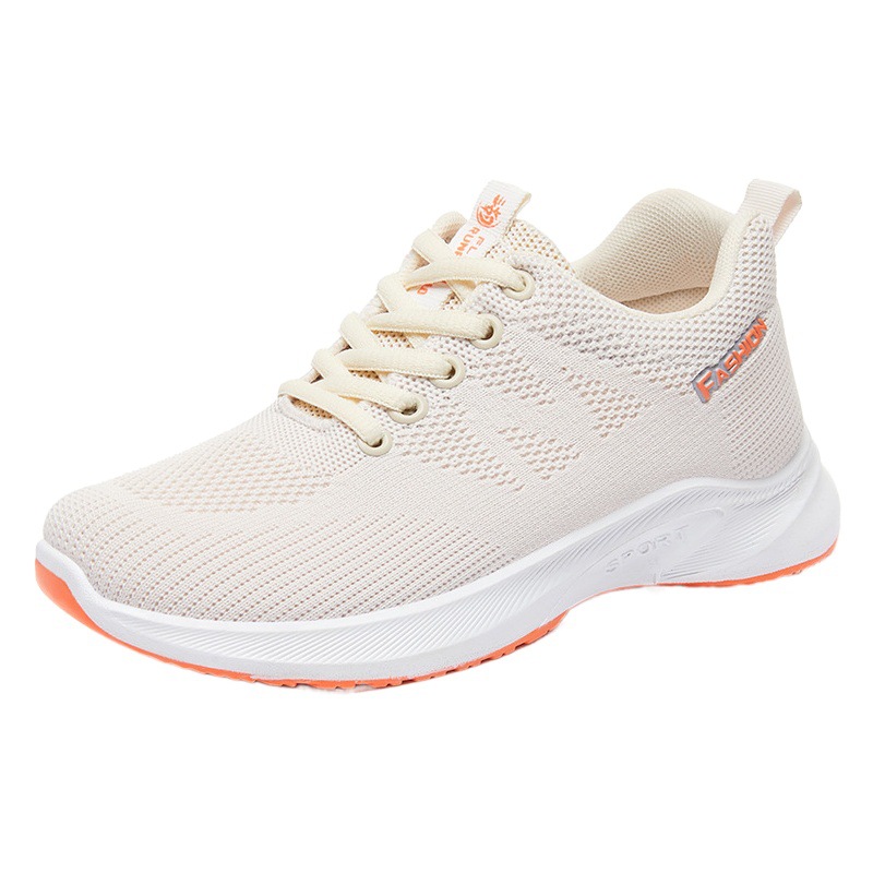 Zapatos mujer 2025 verano nuevo estilo transpirable de malla voladora zapatos para correr mujer de fondo plano ligero zapatos deportivos de suela blanda mujeres