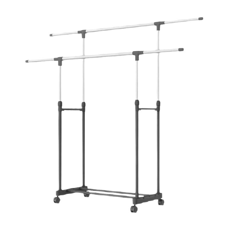 Tendedero de acero inoxidable perchero telescópico de piso de doble poste estante de ropa interior simple esquina percha para el hogar