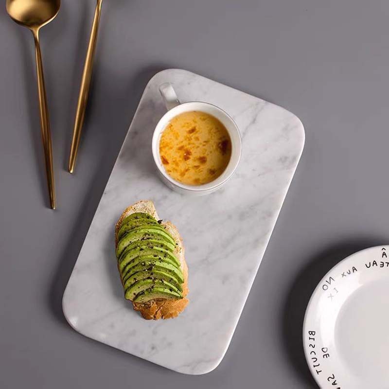 Nórdico estilo simple bandeja de mármol natural postre creativo plato de comida occidental placa de almacenamiento de joyería placa de decoración