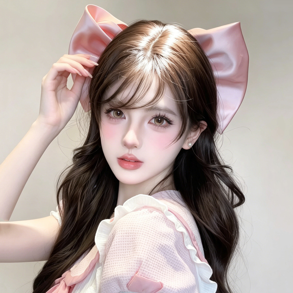 프렌치 새틴 리본 헤어핀 발레코어 뒷머리 로리타 공주 헤어 액세서리