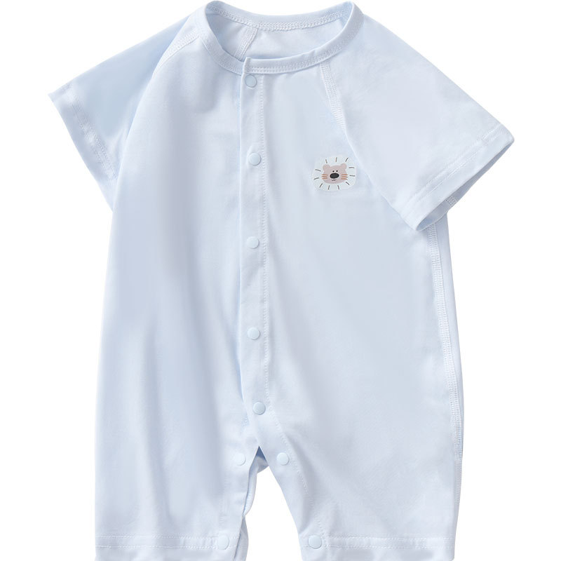 Baby Jumper verano hombre y mujer delgado pijama de mangas cortas para niños pequeños fuera de la ropa de recién nacidos ropa de verano bebé