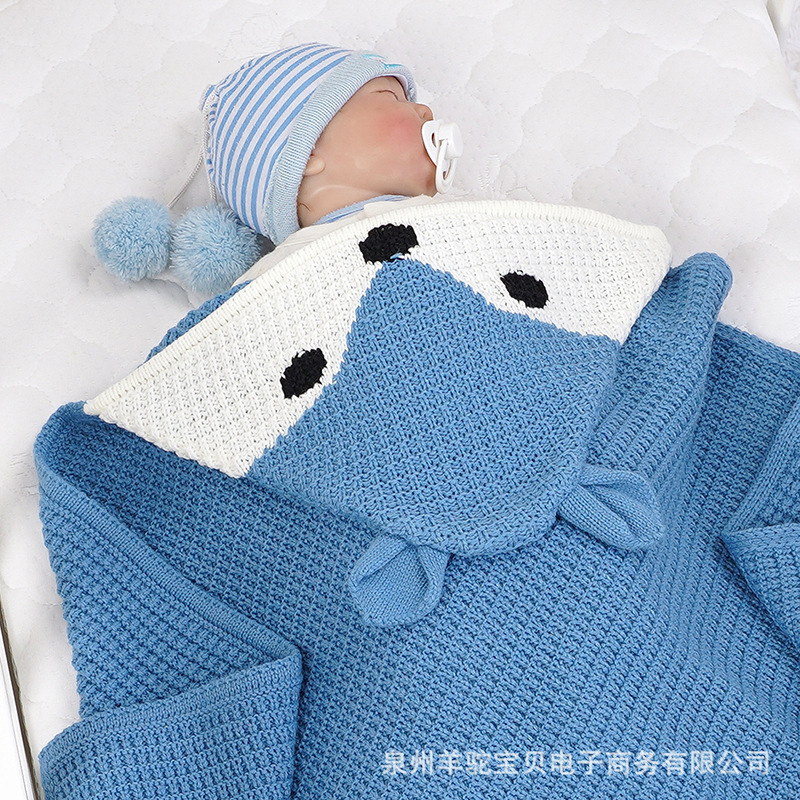 ins热卖款春秋款可爱婴儿狐狸造型宝宝抱毯盖被针织毯