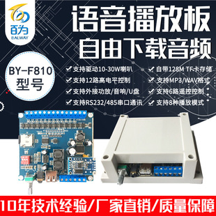 Serial voice module playback board industrial grade RS232/485 audio broadcast remote control MP3 prompt BY-F810