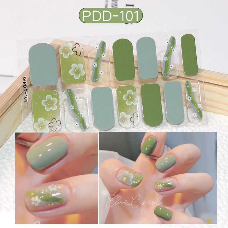 Spring and Summer Internet celebrity love nail sticker 3d waterproof long-lasting baking-free nail polish film nail sticker finished nail patch