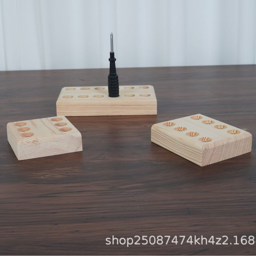 創意ペンチ収納木棚手作りDIYツール収納棚丸み平口ナイロンペンチ木製棚