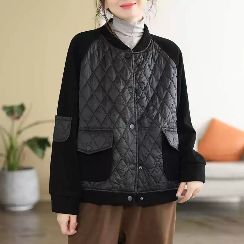 Demi-season quilted jacket, baseball uniform for leisure, increased thickness, Korean style