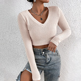 Весенний летний сексуальный трикотажный короткий свитер с молнией, лонгслив, европейский стиль, в обтяжку