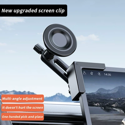 New Energy Vehicle Magnetic Mobile Phone Holder Central Control Screen Special Floating Screen Strong Adsorption Mobile Phone Navigation Holder (Car phone holder) - magnetic-plastic-version-soft-silicone-protection-does-not-damage-the-screen-once-released-it-is-stable