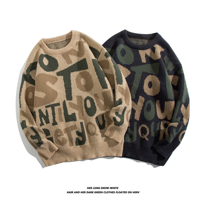 Весенний и осенний свитер с круглым вырезом мужской стиль