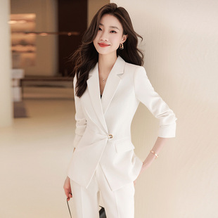 White suit jacket women's spring and autumn business wear temperament goddess fan Gao end workplace fashion high sense suit suit