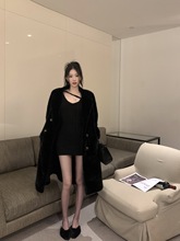 2025新款气质新款杏色彷水貂绒外套女装冬季百搭宽松显瘦休闲大衣