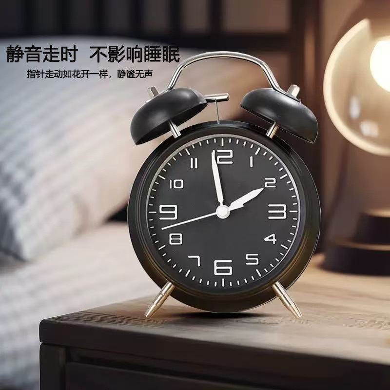 Reloj despertador creativo de cabecera silencioso y simple del dormitorio con luces nocturnas