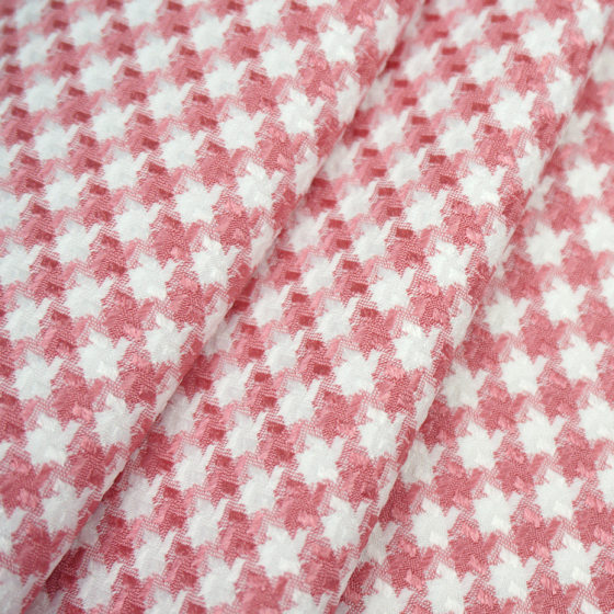 Spring and Autumn Chanel Style Woven Houndstooth Fabric Polyester Stretch Yarn Fabric Suit Jacket Overskirt Fashion Fabric