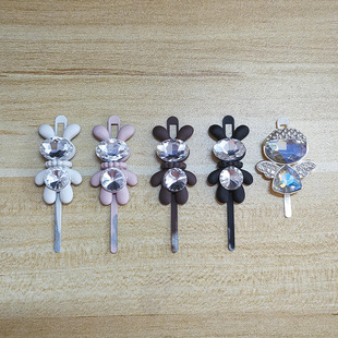 in stock wholesale cute oval rabbit head rhinestone rabbit prong buckle crystal little angel DIY jewelry accessories