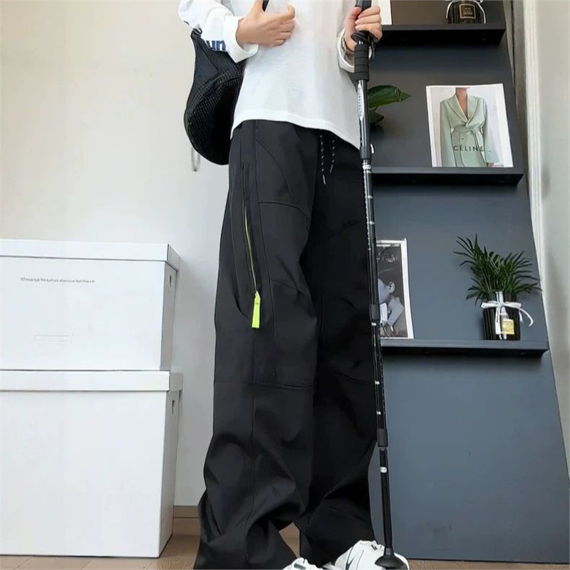 美式机能侧拉链冲锋裤男女款山系户外三防工装裤速干透气伞兵裤子|undefined