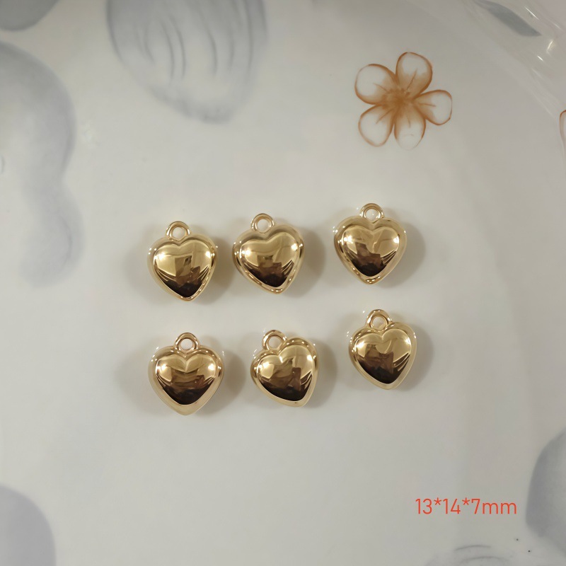 Chapado en oro y plata para proteger el color de la superficie brillante de acrílico melocotón amado colgante en forma de corazón pulsera manual collar de clavícula juguete DIY image 29