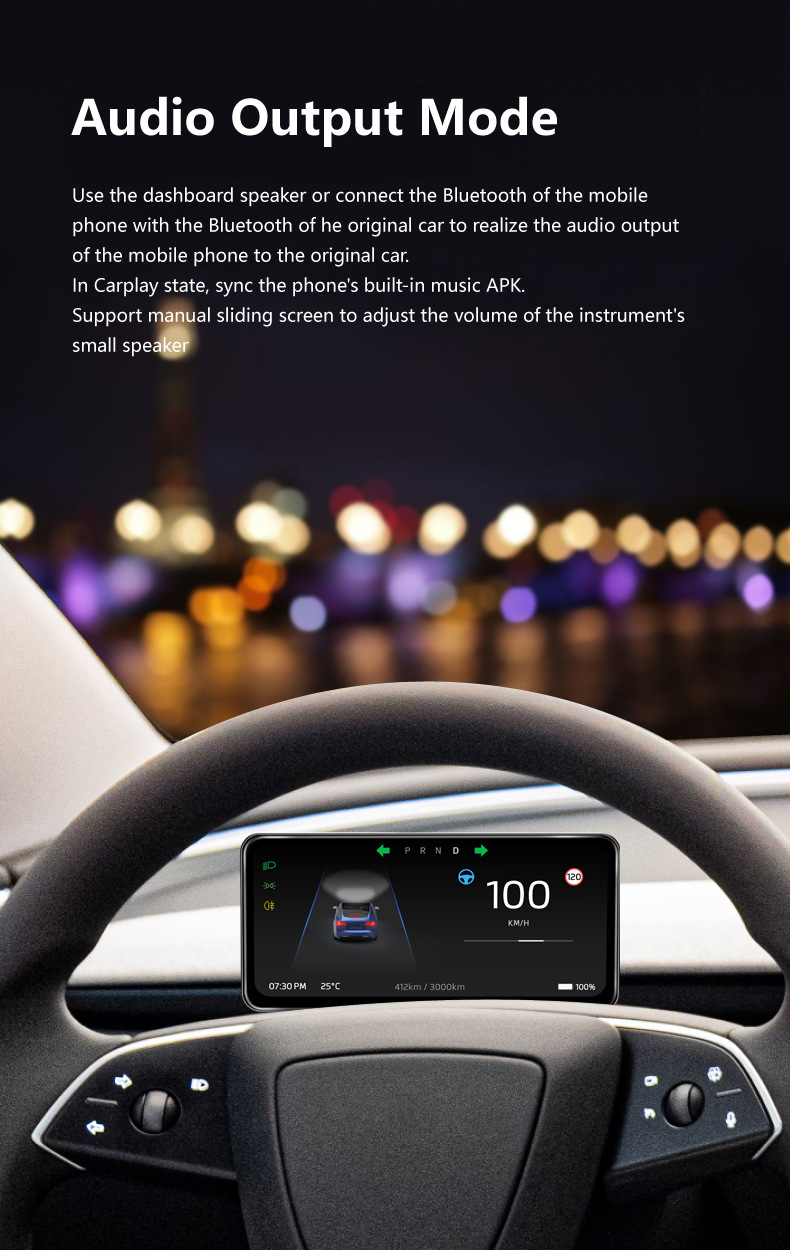 Applicable to Tesla 2024 Rejuvenation New Model3/Highland model3 LCD Instrument Screen