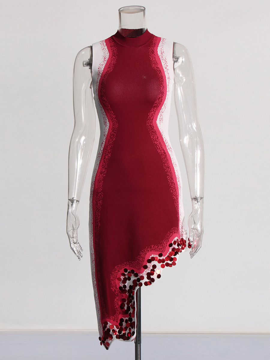 Gradient Irregular Wavy Edge Dress Image 4