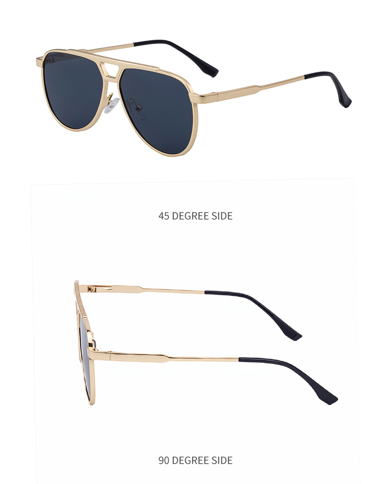 Steampunk Piloten-Sonnenbrille Oval für Herren 2026 Luxusmarke Vintage Punk Metall Outdoor Sonnenbrille für Männer Trendige Doppelbalken-Brille – Detail 15