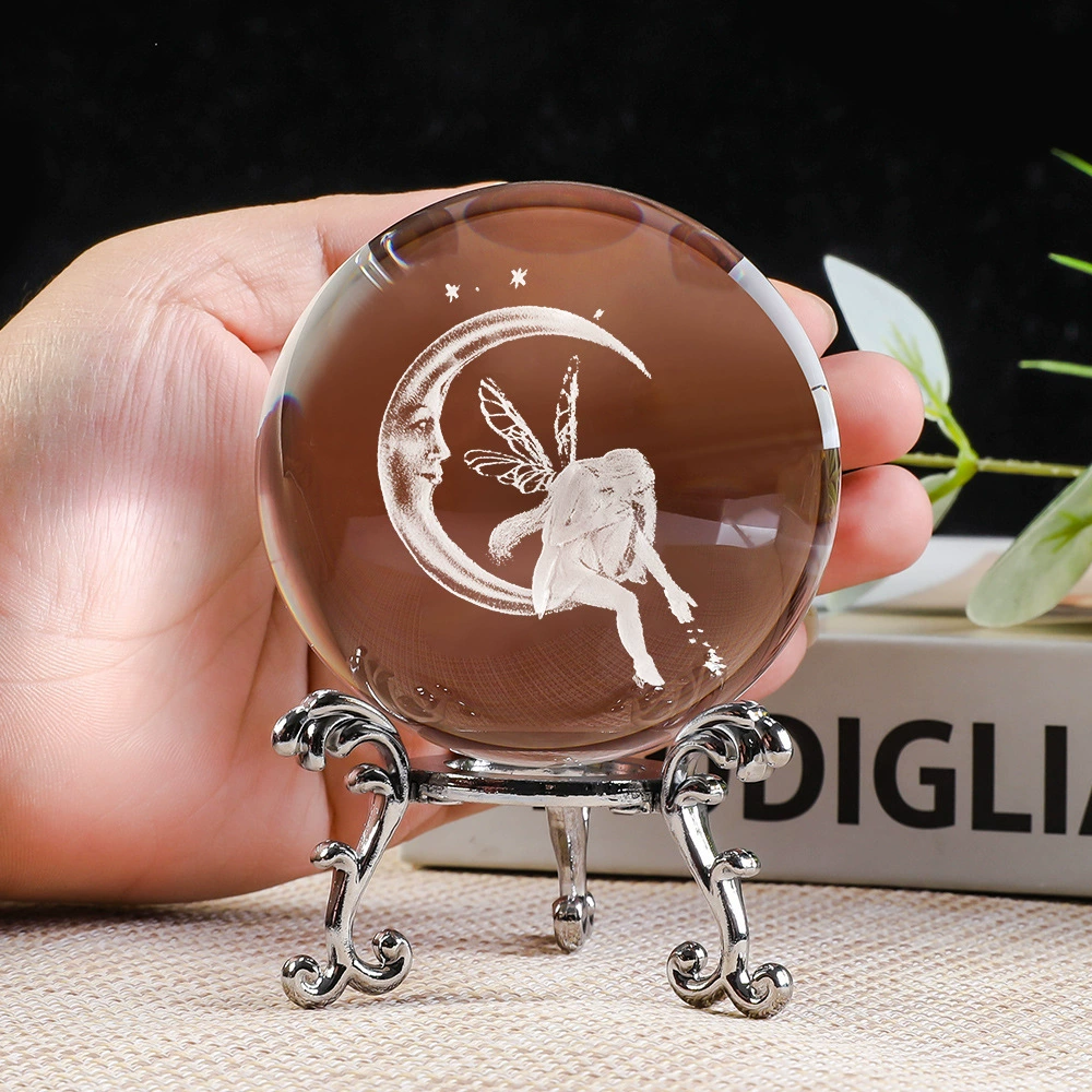 Креативные 3D трехмерные резные кристаллические шарики декоративные изделия на металле основание настольное домашний кристаллический шар украшение подарок оптом