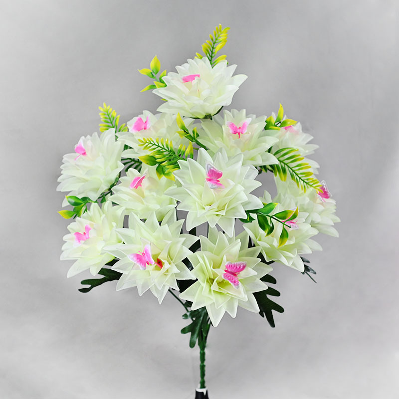 Nuevo ramo de flores falsas 12 mariposa piña flor artesanía floral decoración cama de flores adornos de suelo flores simuladas image 8