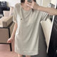 Women's Summer Modal Short Sleeve Crewneck Pullover Entity Wholesale Loose plus size Home Dress Dress with Chest Pad