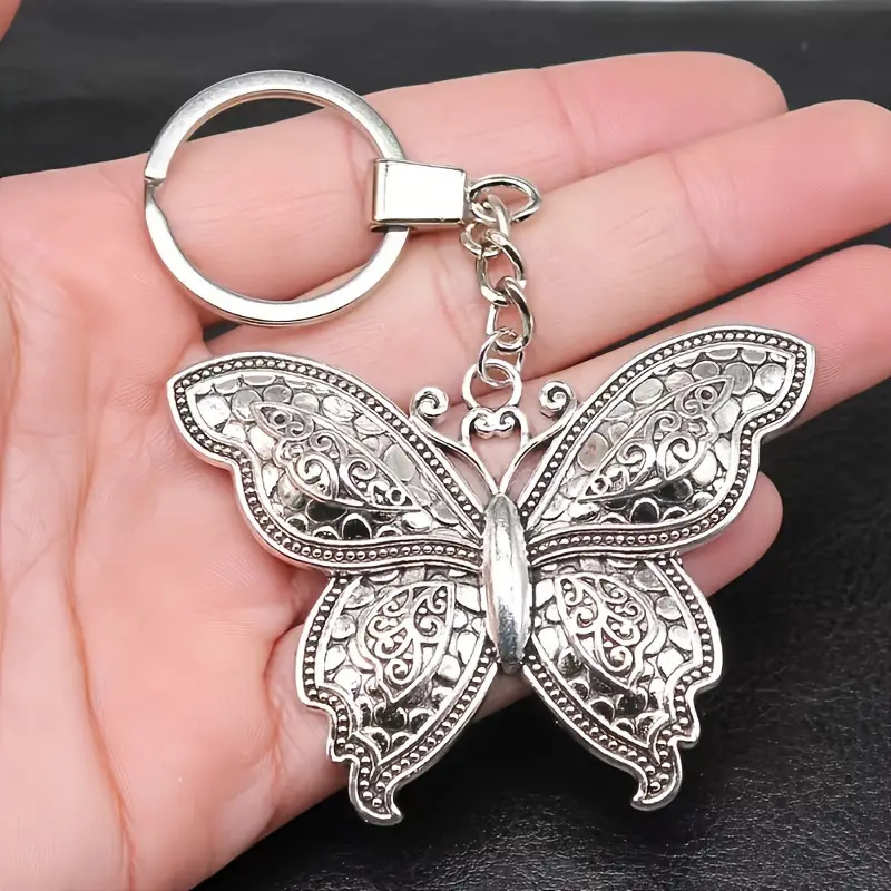 Cross-border foreign trade Amazon ball chain women's cute butterfly pendant silver-plated necklace keychain factory direct sales