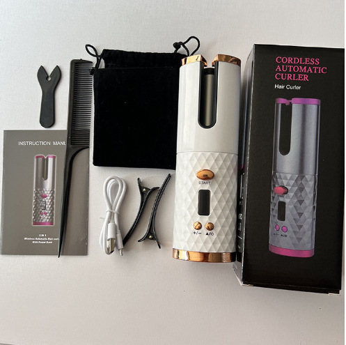 【男女兼用】ワイヤレス充電式ヘアアイロン 電動カールアイロン 自動簡単カールスタイリングツール ヘアケア|undefined