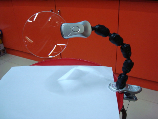 放大镜夹子放大镜带灯圆球转接放大镜夹式辅助式高倍珠宝凹凸镜