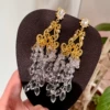 Cristal ceiling lamp with tassels, earrings, silver 925 sample