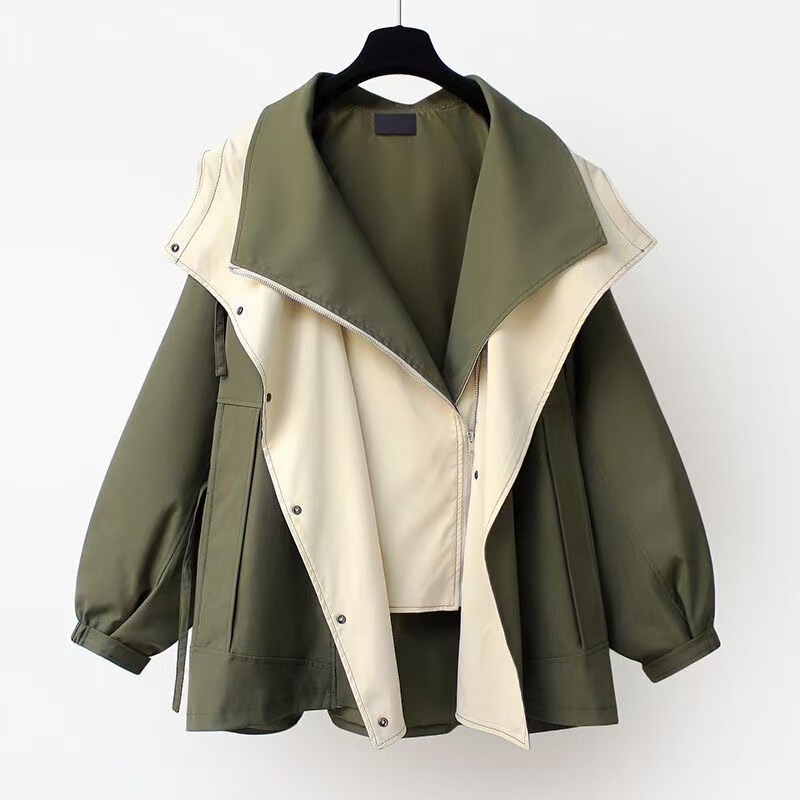 Waist-Cinching Mid-Length Windbreaker 2025 New Korean Style New High-End Women's Spring & Fall Casual Popular Workwear Jacket