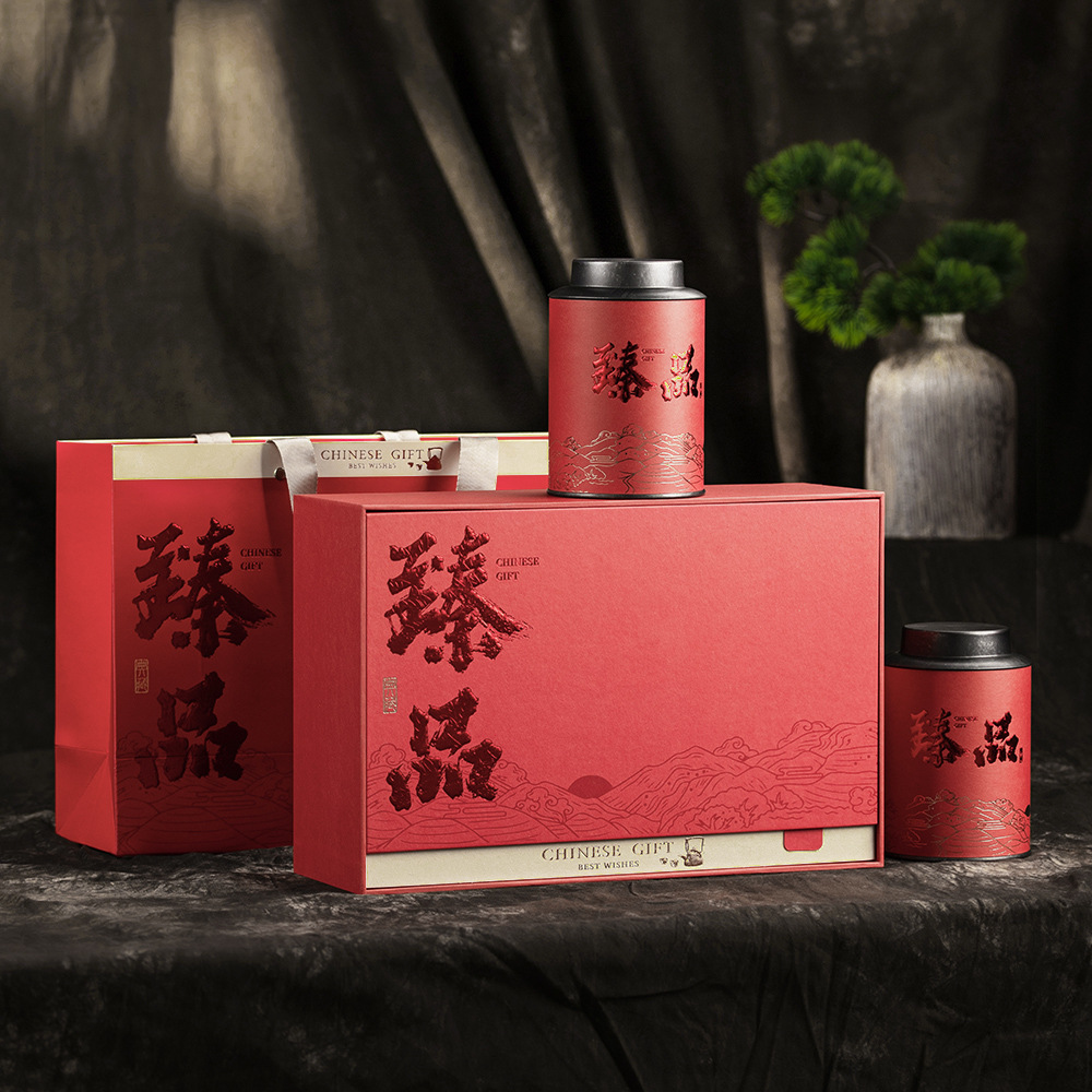 茶叶包装盒空礼盒铁罐正山小种金骏眉红茶半斤装两罐茶叶礼盒空盒