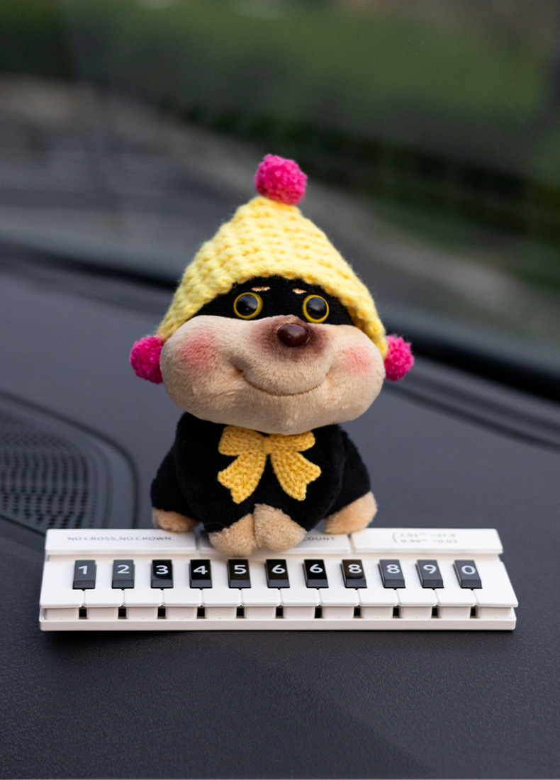 Gulu Handmade Original Bee Dog Girls' Temporary Parking Number Plate - High-End Creative Car Moving Phone Number Sign