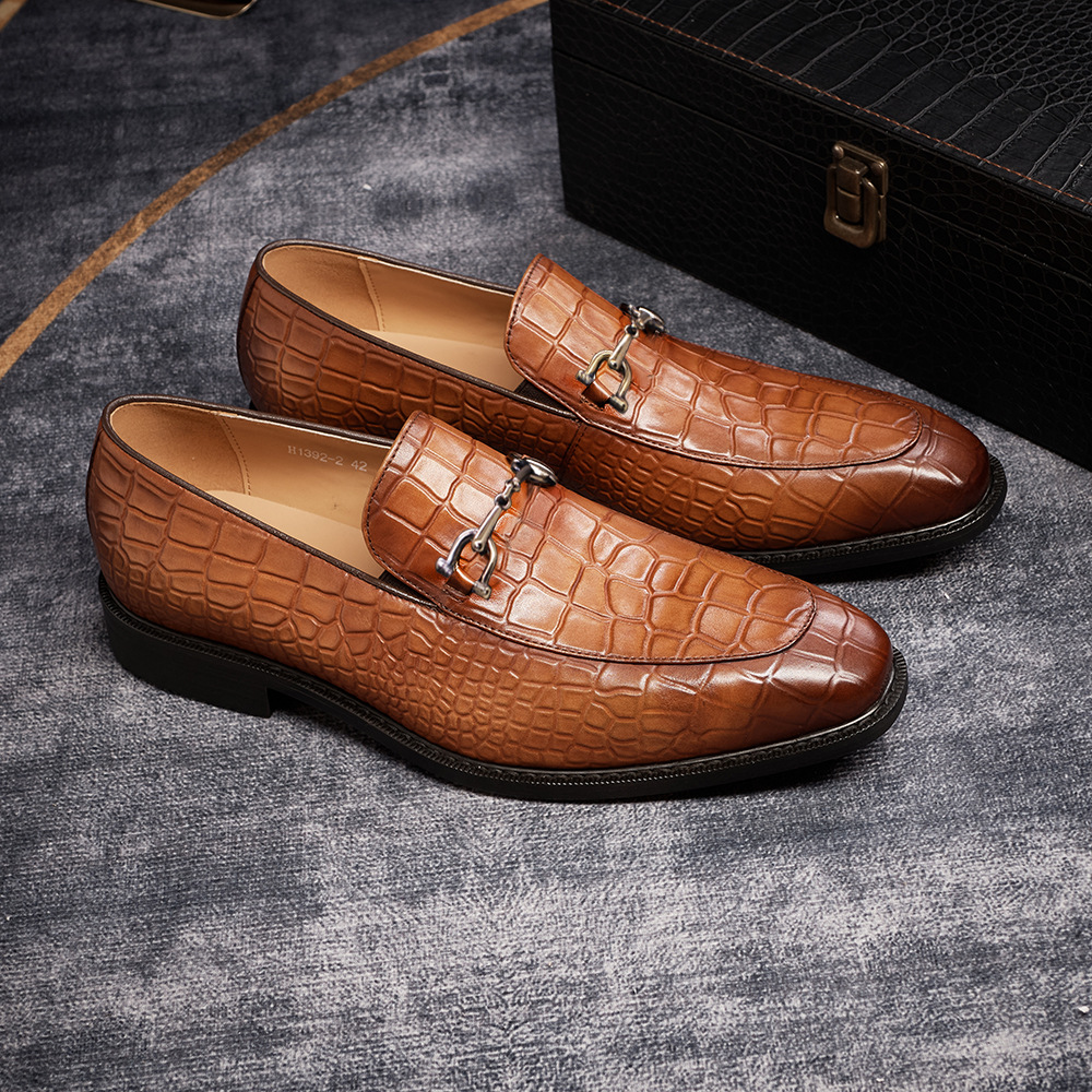 Zapatos de Cuero Tipo Mocasín para Caballero, Zapatos Formales para Boda, Cena, Negocios, Zapatos de Cuero Puro para Hombre, Transpirables, Formales para Negocios