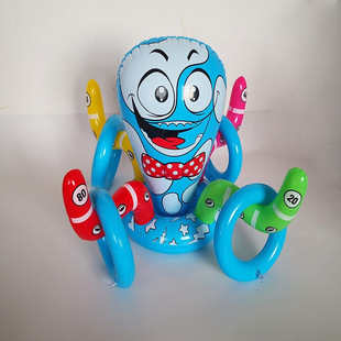 Manufacturer Customized Pvc Inflatable Octopus Throwing Ring Competition Competitive Family Activity Throwing Ring Game Props