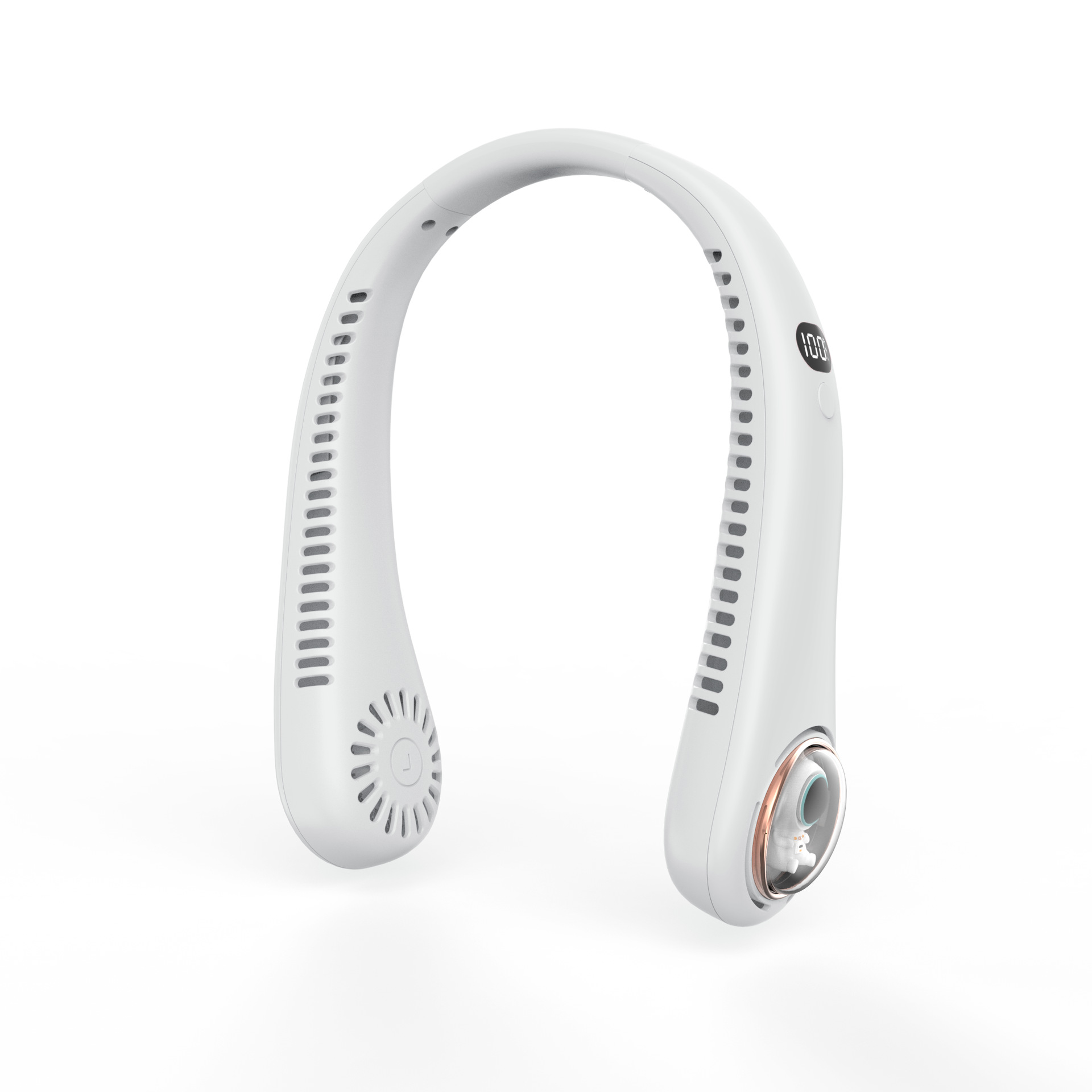 Ventilador pequeño con cuello colgante cuidadosamente seleccionado, potente sin hojas, silencioso, portátil, ligero, ajuste de tres velocidades, enfriamiento, ventilador con cuello colgante sin hojas