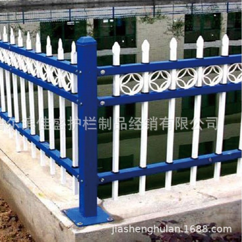 厂家供应草坪锌钢护栏别墅花园花坛草坪栅栏铁艺焊接绿化隔离护栏