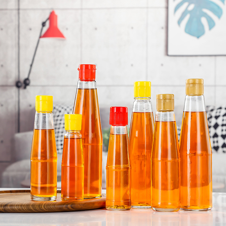 批发透明玻璃麻油瓶带盖密封香油瓶厨房家用酱油醋瓶空瓶子调味瓶